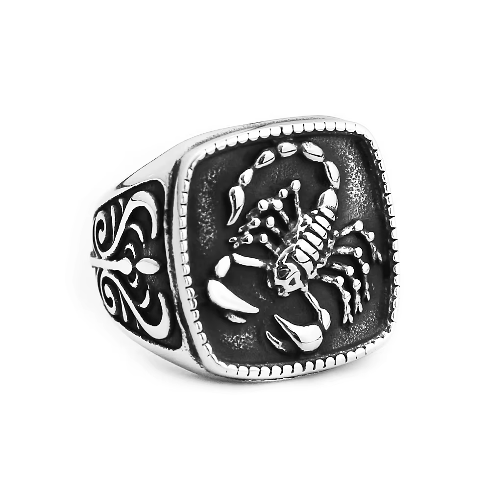 Bague Scorpion Vintage en acier inoxydable 316L, mode Punk Unique, anneaux animaux pour hommes et fe