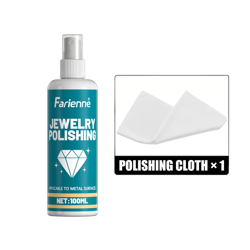 Farienne 100ml Spray Nettoyant pour Bijoux en Argent Anti-ternissement, Polish pour Or, Diamants, Ba