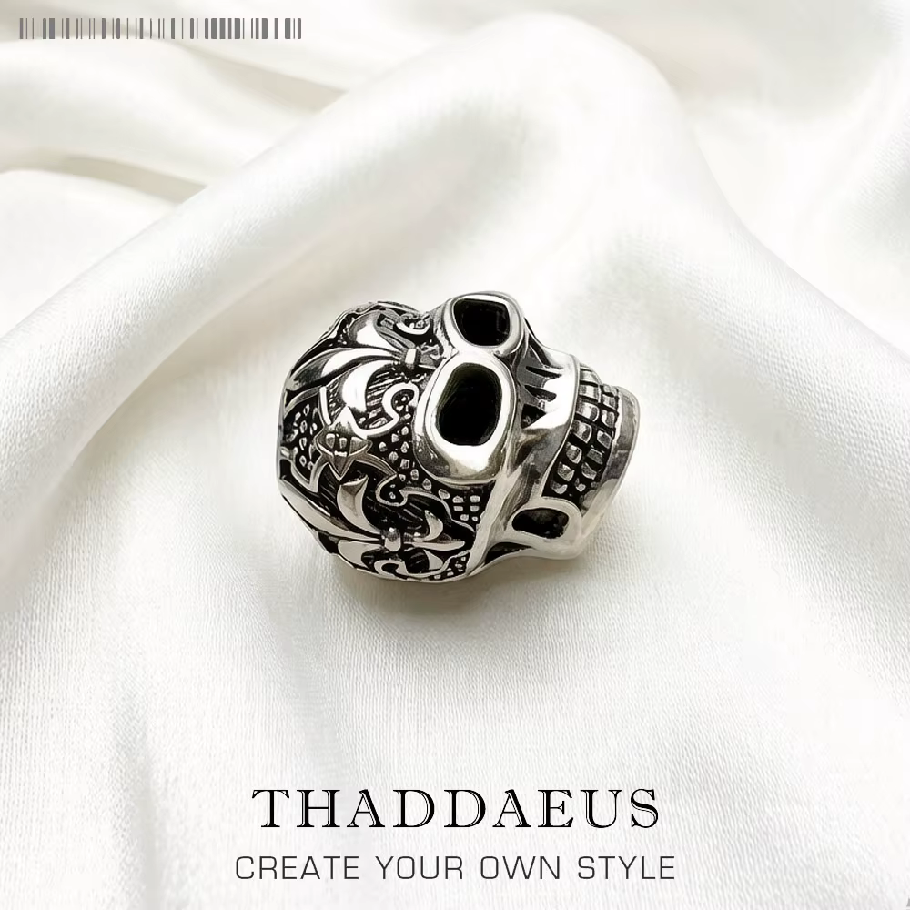 Perles fleur de lys crâne rebelle rue 925 argent Europe Karma bijoux accessoires