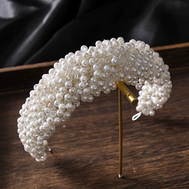 Diadèmes de mariée de luxe pour femmes, accessoires de cheveux de mariage faits à la main, bandeaux 