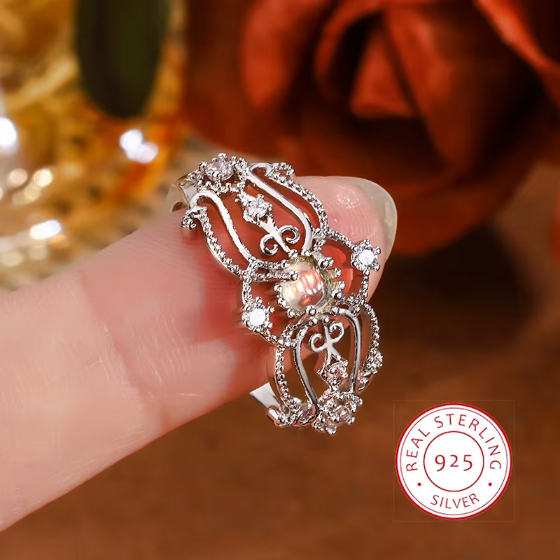 Bague classique pour femmes avec géométrie irrégulière, bijoux brillants de haute qualité, plaqué ar