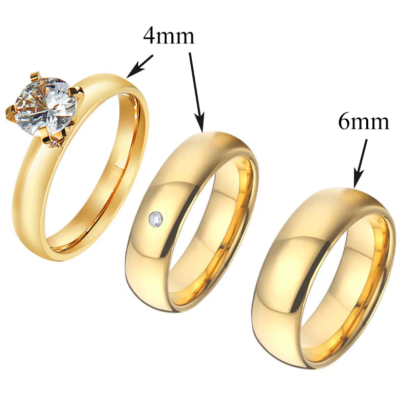 Lovers Alliance Western-Bagues de fiançailles de mariage pour hommes et femmes, ensembles de bijoux 