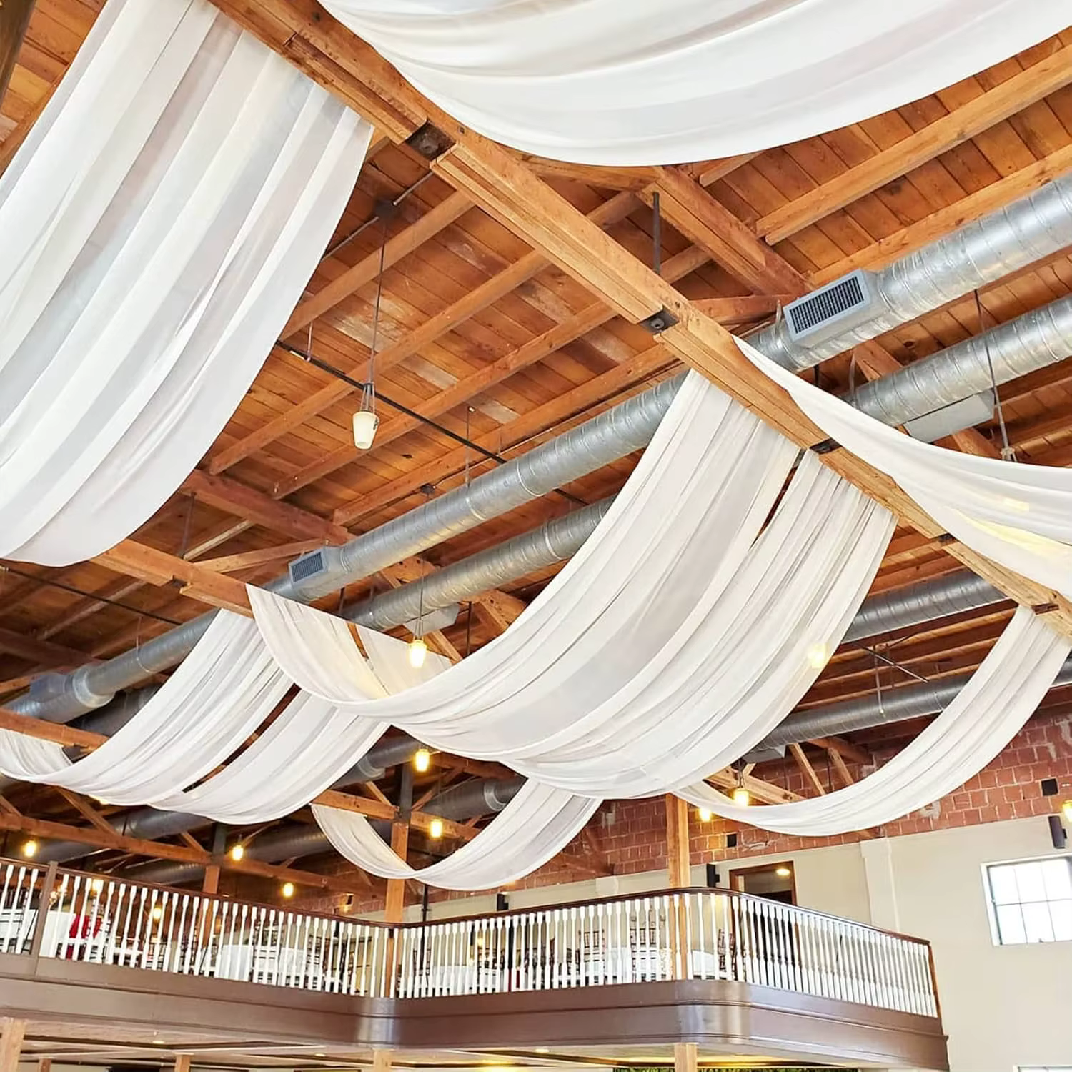 Rideaux de plafond en tissu transparent pour arc de mariage, draperies en Voile, décoration de plafo