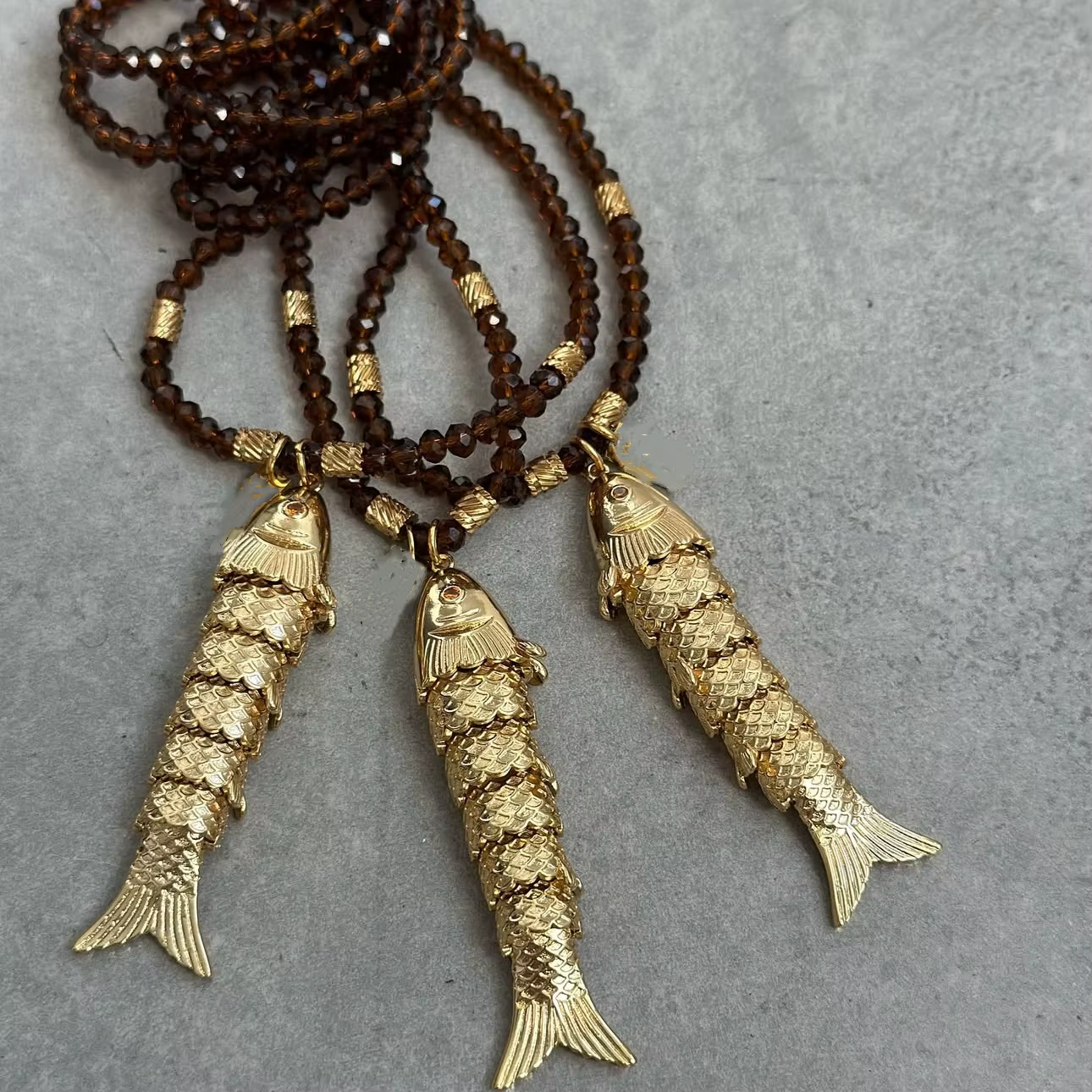 2025 nouveau collier poisson Penant à la mode INS cristal métal perle bijoux corde tour de cou femme
