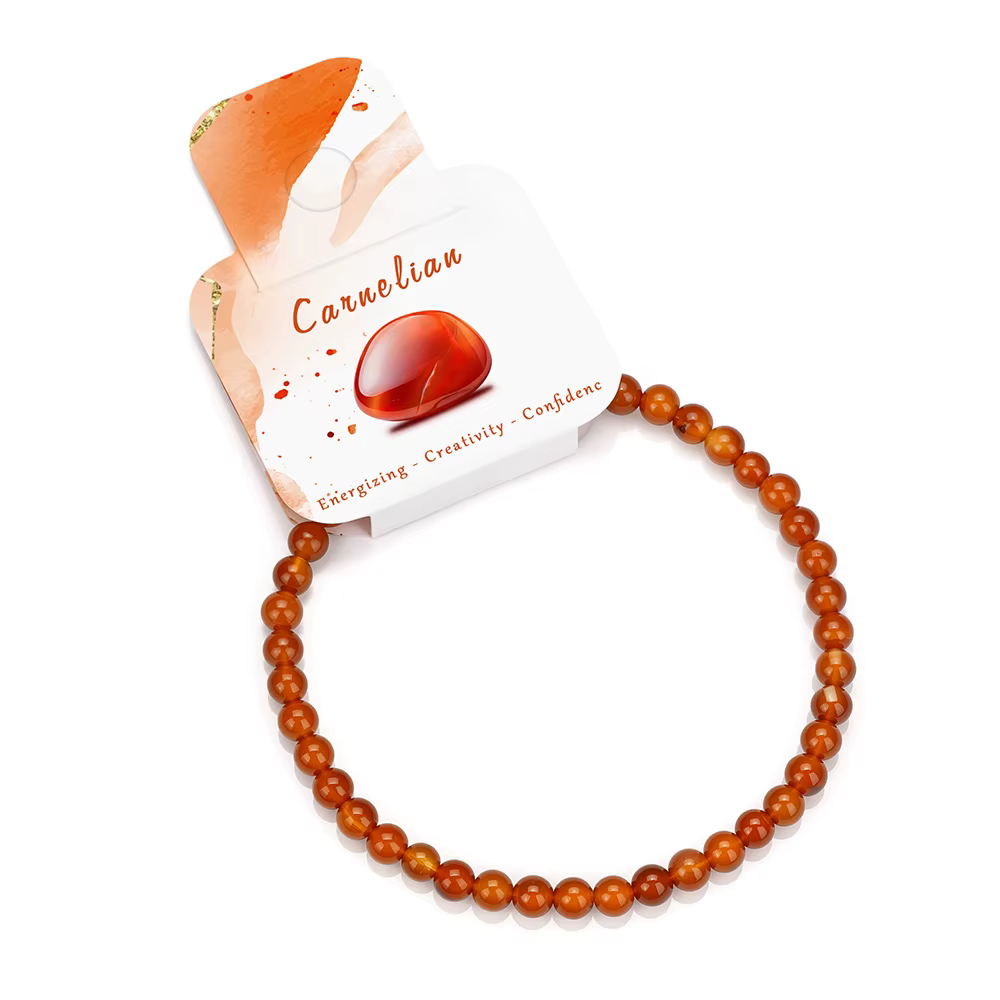Bracelets en pierre de cornaline naturelle 4/6/8mm, perles rondes polies pour femmes, extensibles, a
