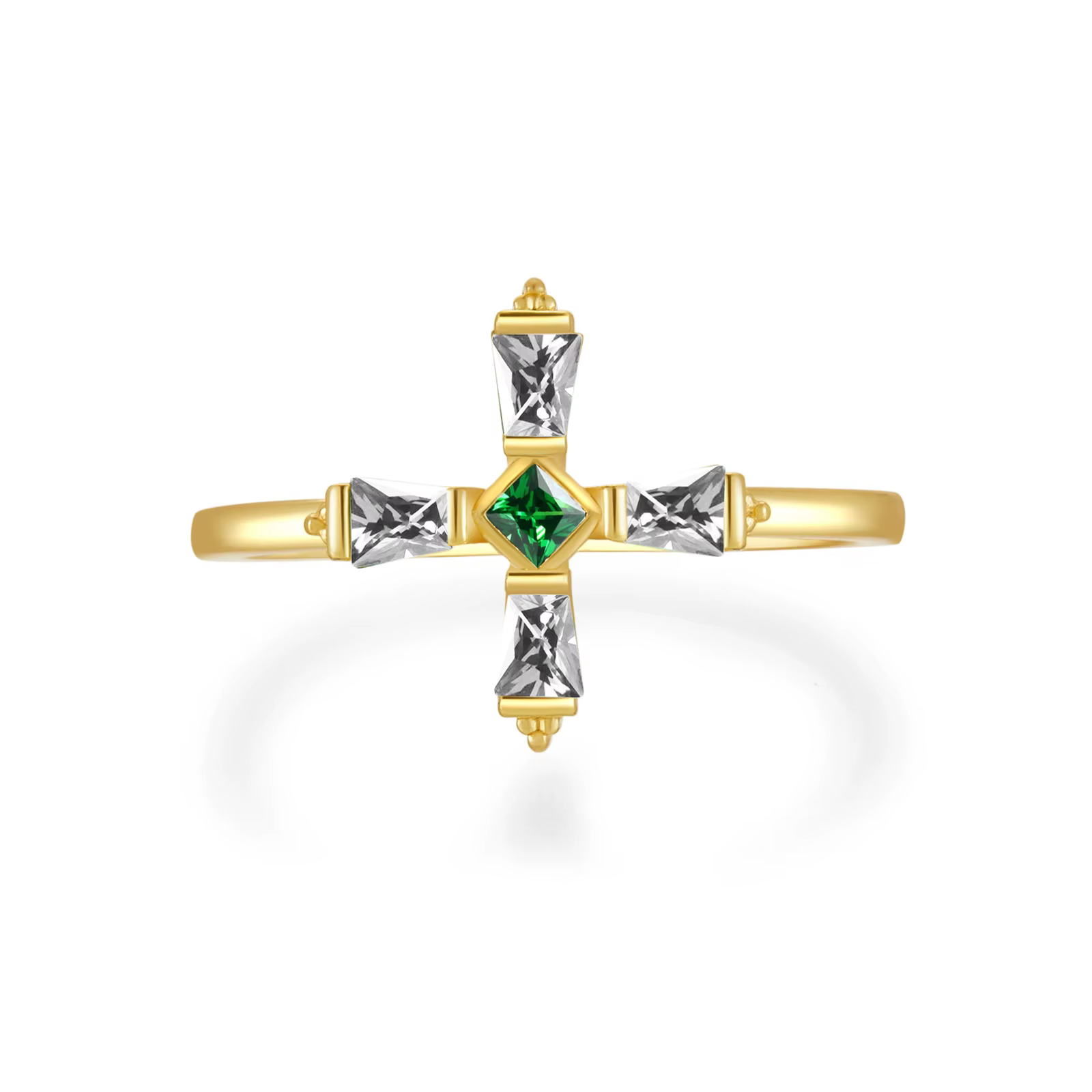 ANDYWEN 925 argent Sterling or clair vert Zircon bague Collection luxe Anillofino Marilyn cristal no