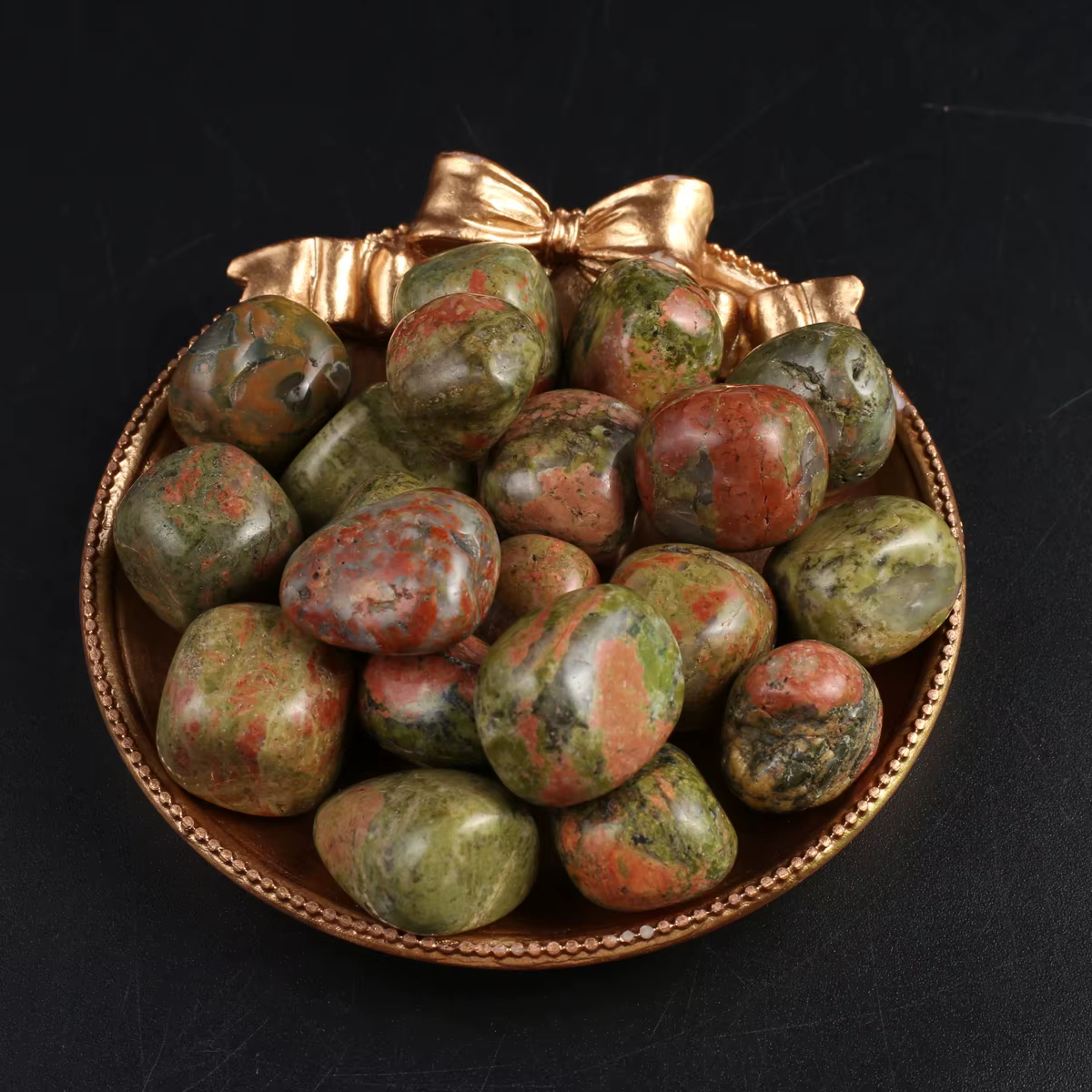 Ensemble de pierres énergétiques carrées en perles Unakites naturelles pour femmes, fabrication de b