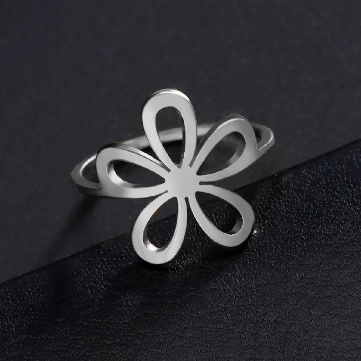 LIKGREAT acier inoxydable marguerite fleur bague femmes couleur or esthétique bohème bague de fiança