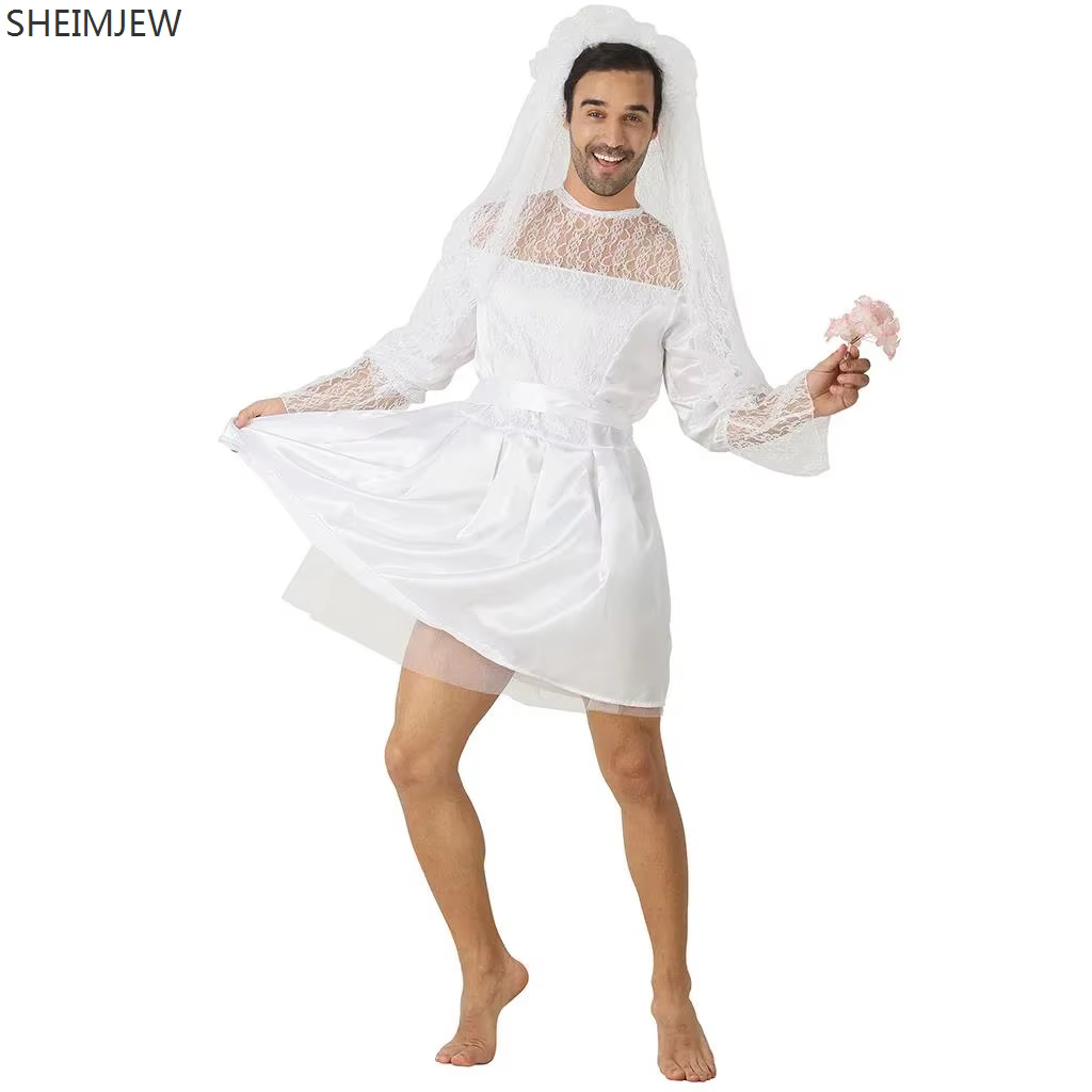 Nouvelle robe de mariée masculine pour cosplay, déguisement de carnaval, fête, spectacle sur scène, 