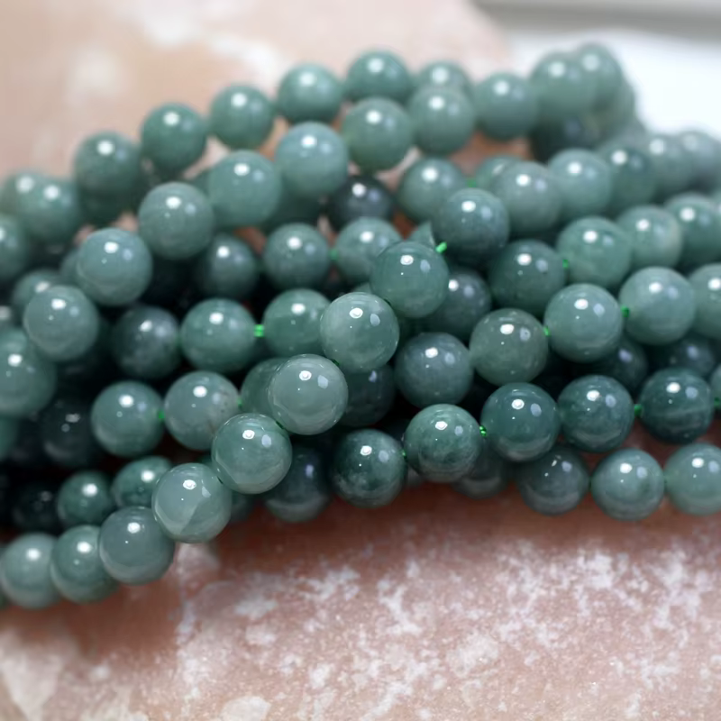 Perles rondes en Jade naturel de Birmanie AAA, amples, bijoux fins, sain et longévité, améliore l'im