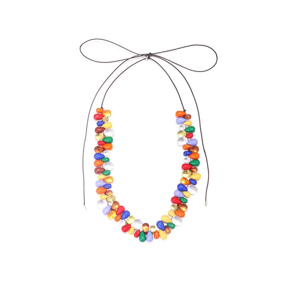 Colliers longs en perles de rocaille multicolores faits à la main, style bohème, en forme de Y, pour