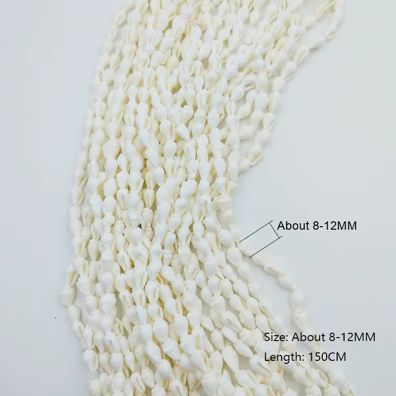 Petit collier de conque blanche naturelle, coquillage doré, collier de bijoux à bricoler soi-même, b