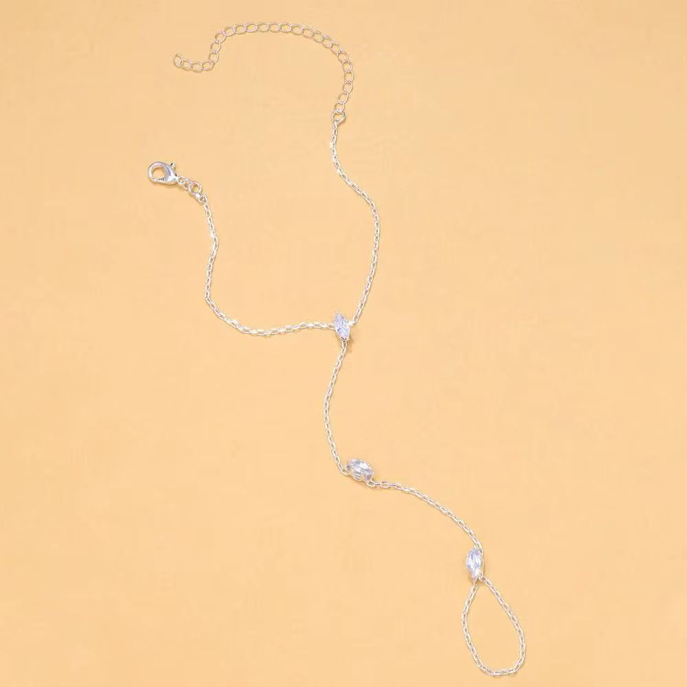 Bracelet de fête en cristal de Zircon scintillant pour femmes, chaîne à main avec strass, chaîne fin