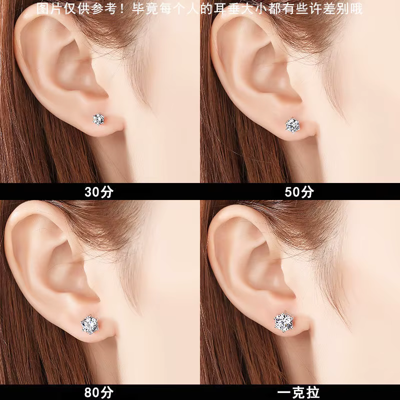 Boucles d'oreilles Moissanite 100% pour femmes, certificat GRA, stylo de Test de diamant, clous d'or