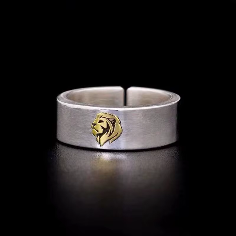 YIZIZAI-Bague punk pour hommes et femmes, anneau de tête de discussion, escales simples, document en