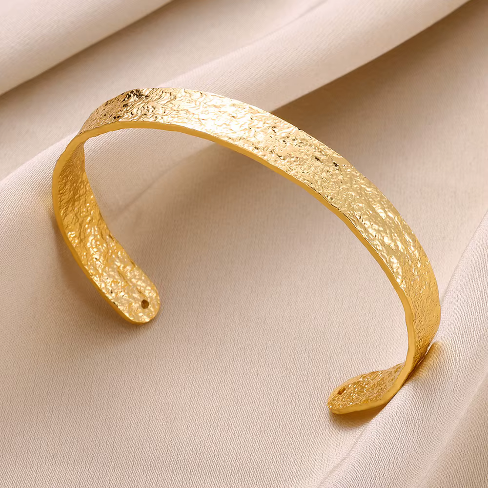 Bracelet irrégulier Vintage pour femmes, en acier inoxydable, couleur or, manchette ouverte, bijoux 