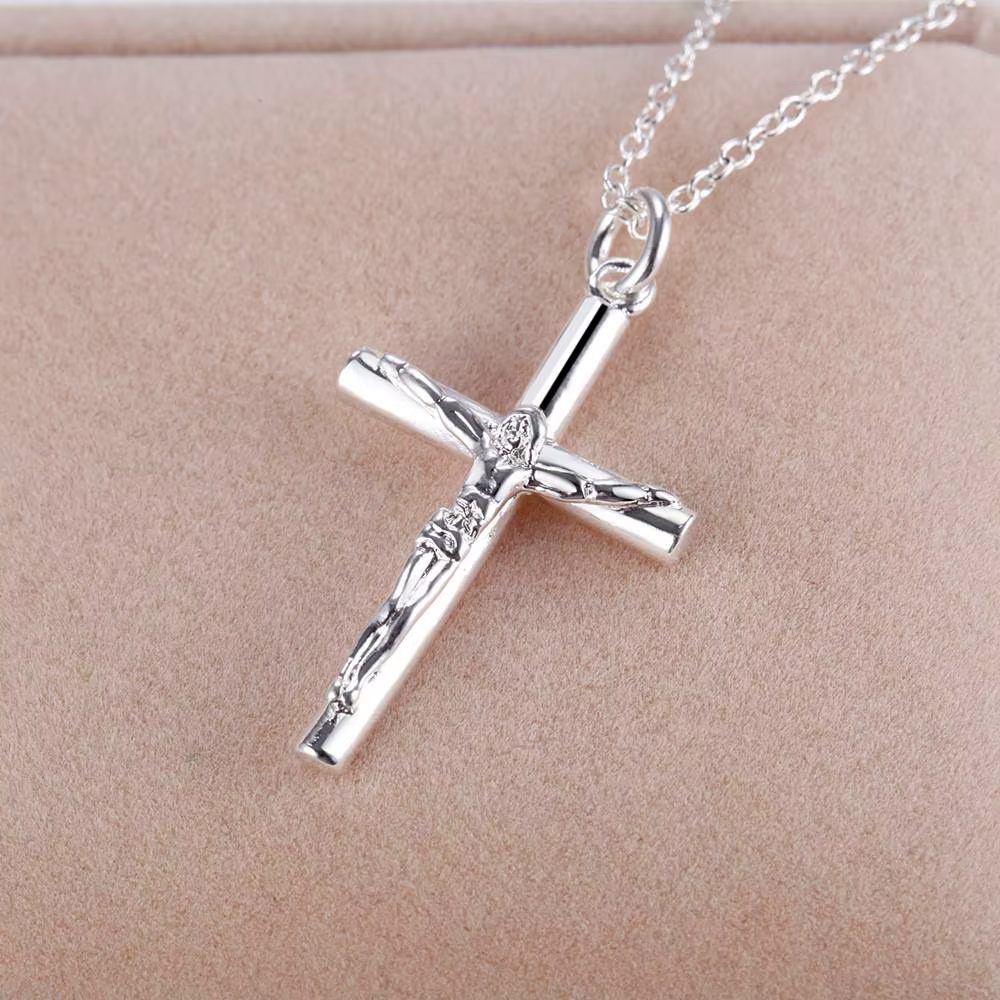 Nouveau 925 collier en argent Sterling croix pour hommes femmes mode clavicule chaîne colliers de ma