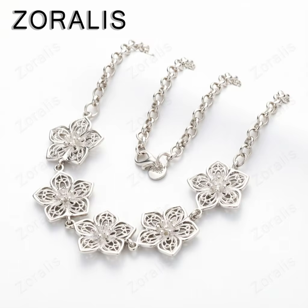 Collier élégant en or 18 carats pour femme, chaîne à fleurs creuses, tendance, cadeau d'anniversaire