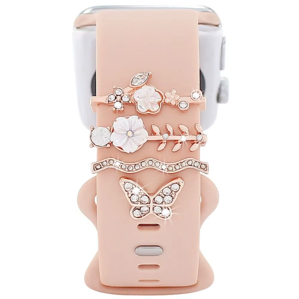 Bracelet décoratif en diamant pour Apple Watch, bracelet de montre, breloques en métal, accessoires 