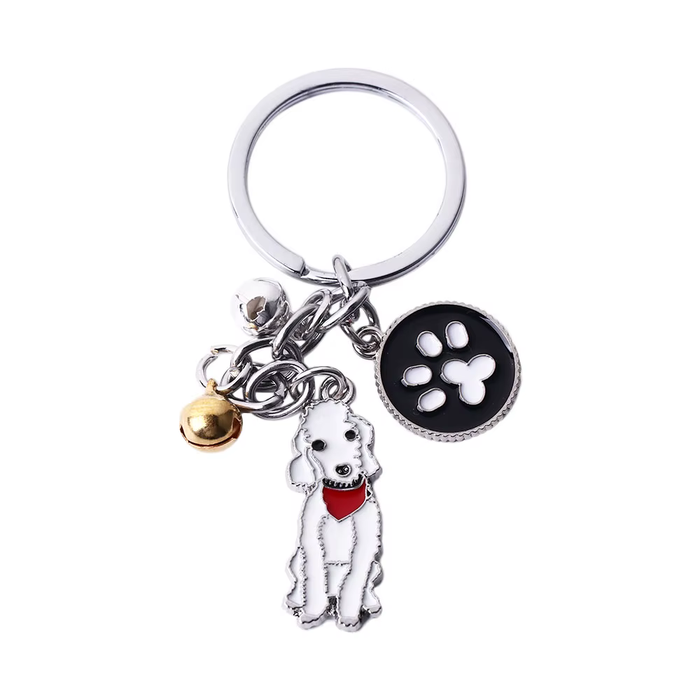 Femmes sac bijoux émail maltais Golden Retriever Animal cloche chien porte-clés chien pendentif port