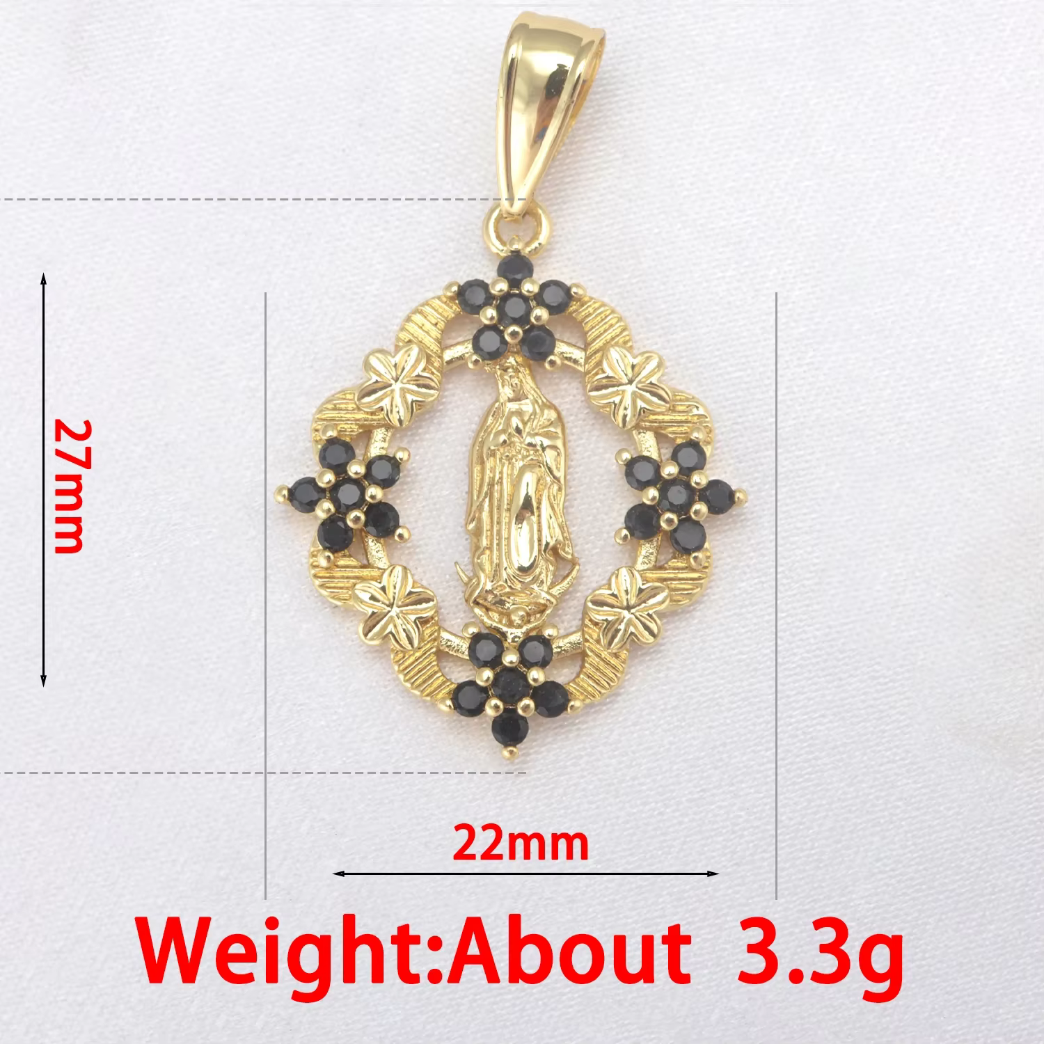 LJRIVER-Breloques religieuses avec fleurs creuses, pendentif de collier Vierge Marie, accessoires de