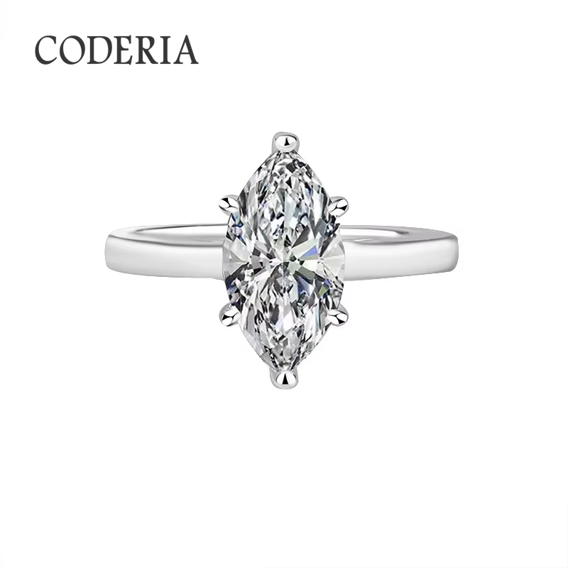 Bague de mariage en Moissanite certifié GRA pour femmes, cadeau d'anniversaire, œil de cheval, diama