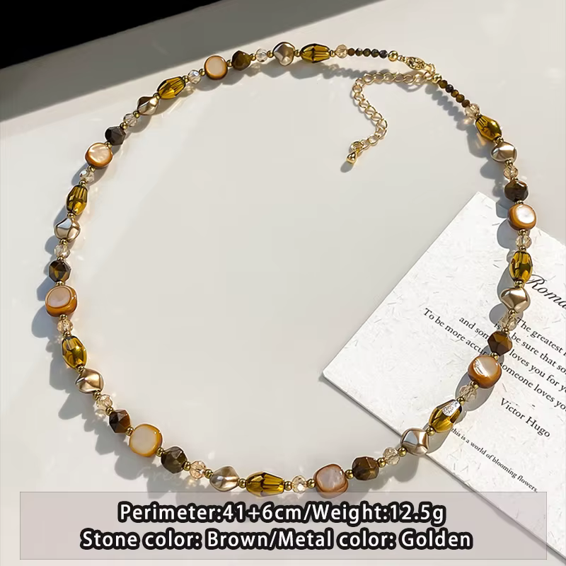 Maillard – collier de perles en pierre naturelle, chaîne de pull de tempérament Caramel, chaîne de c