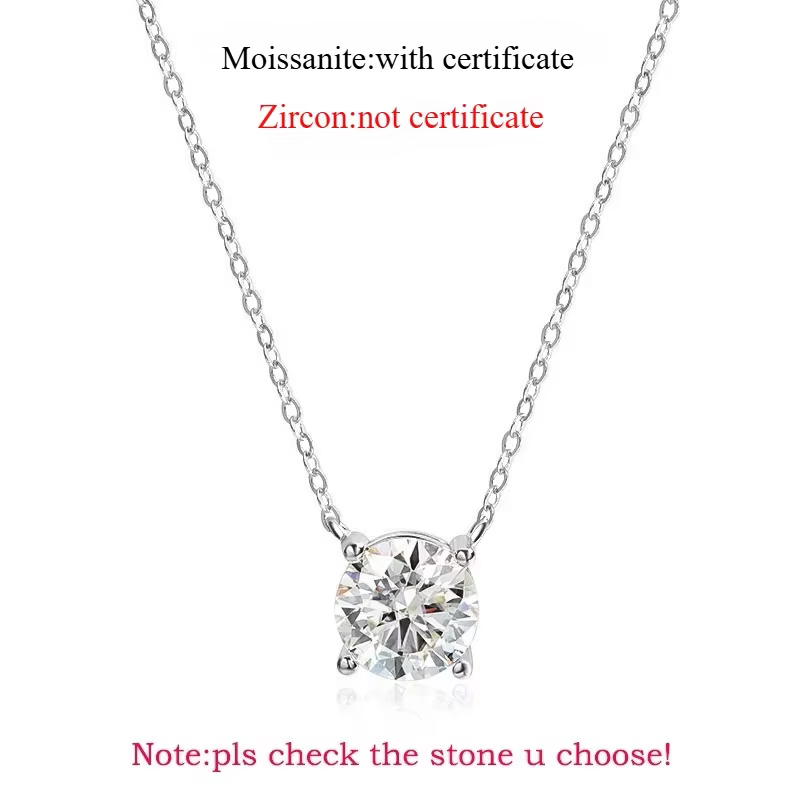 Smyoue 1-5CT couleur or Rose Moissanite collier pour femmes D couleur scintillante classique laborat