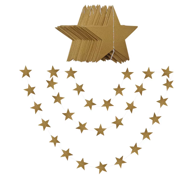 4M étoile guirlande 7cm 10cm papier étoiles Streamer paillettes bruant pour fête d'anniversaire déco