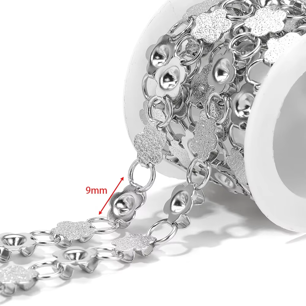 Chaînes combinées en acier inoxydable, 1 mètre, faites à la main, bijoux Hip Hop, boucles d'oreilles