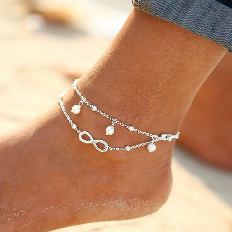 Nouvelle Chaîne de Cheville Tendance pour Femme, Bijou de Plage Estival, Or et Argent Exquis, Strass