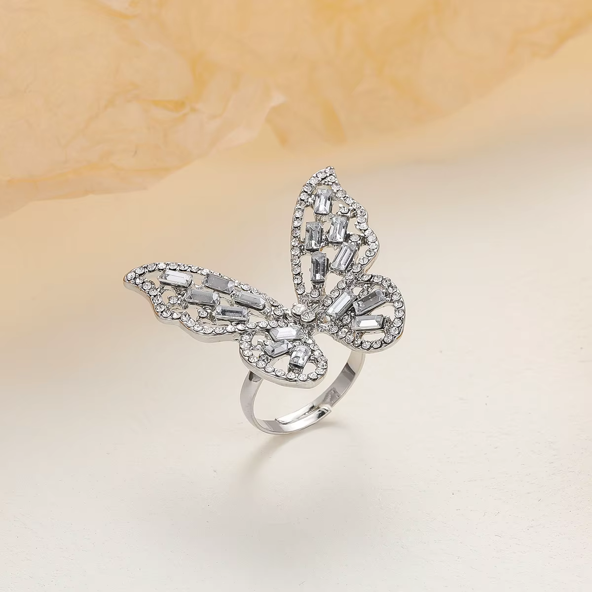 Bagues de mariage en argent pour femmes, bijoux de mariée, cadeaux, rétro, élégant, papillon