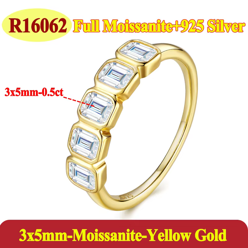 Bague de fiançailles en argent Sterling 925 pour femmes, certifiée à la mode, émeraude Moissanite de