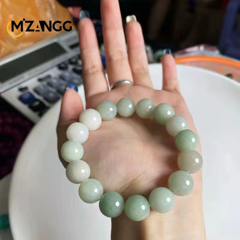 Bracelet en jadéite naturelle pour hommes et femmes, bijoux de guérison, perles rondes en Jades de b