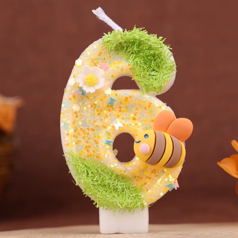 Bougie abeille colorée pour enfants, cadeau d'invité de mariage, bougie d'anniversaire pour fille et