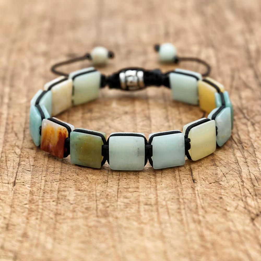 Bracelet Tressé en Pierre Naturelle Labrumen pour Homme et Femme, Bijou en Macramé, Style Bohémien P