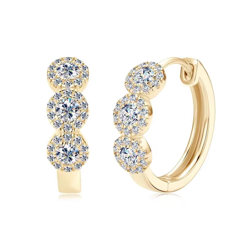 M-JAJA Halo Moissanite boucles d'oreilles pour femmes 925 en argent Sterling diamant boucles d'oreil