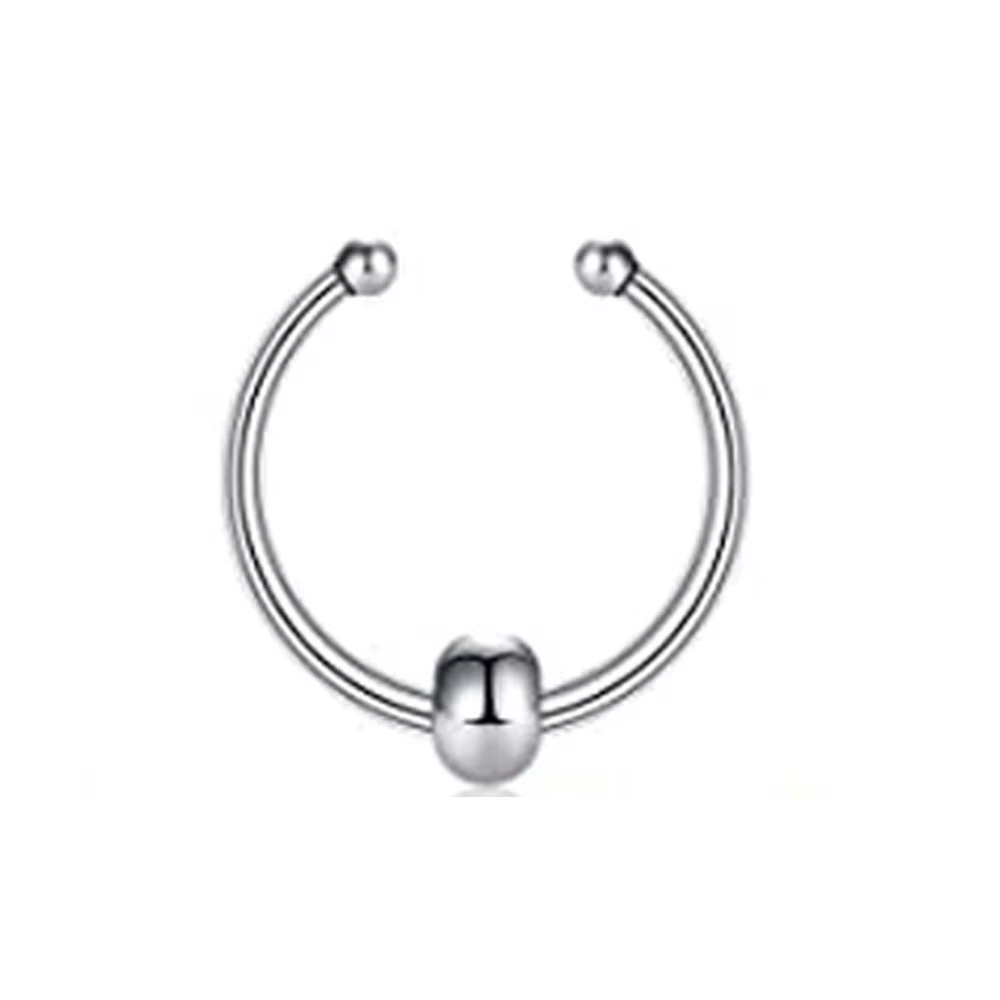 Faux piercing de septum, bijou non percé, anneau de septum en acier chirurgical à clipser pour homme