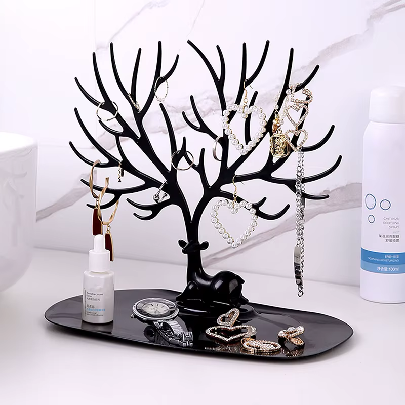 Présentoir à bijoux, plateau, supports de rangement d'arbre, boucles d'oreilles, colliers, bagues, b