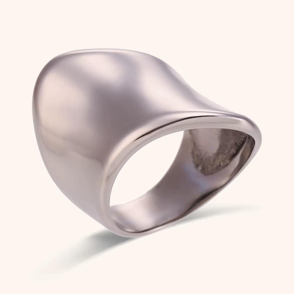 La. Muses – bague minimaliste en acier inoxydable pour femmes, Surfaces lisses géométriques, bijoux 