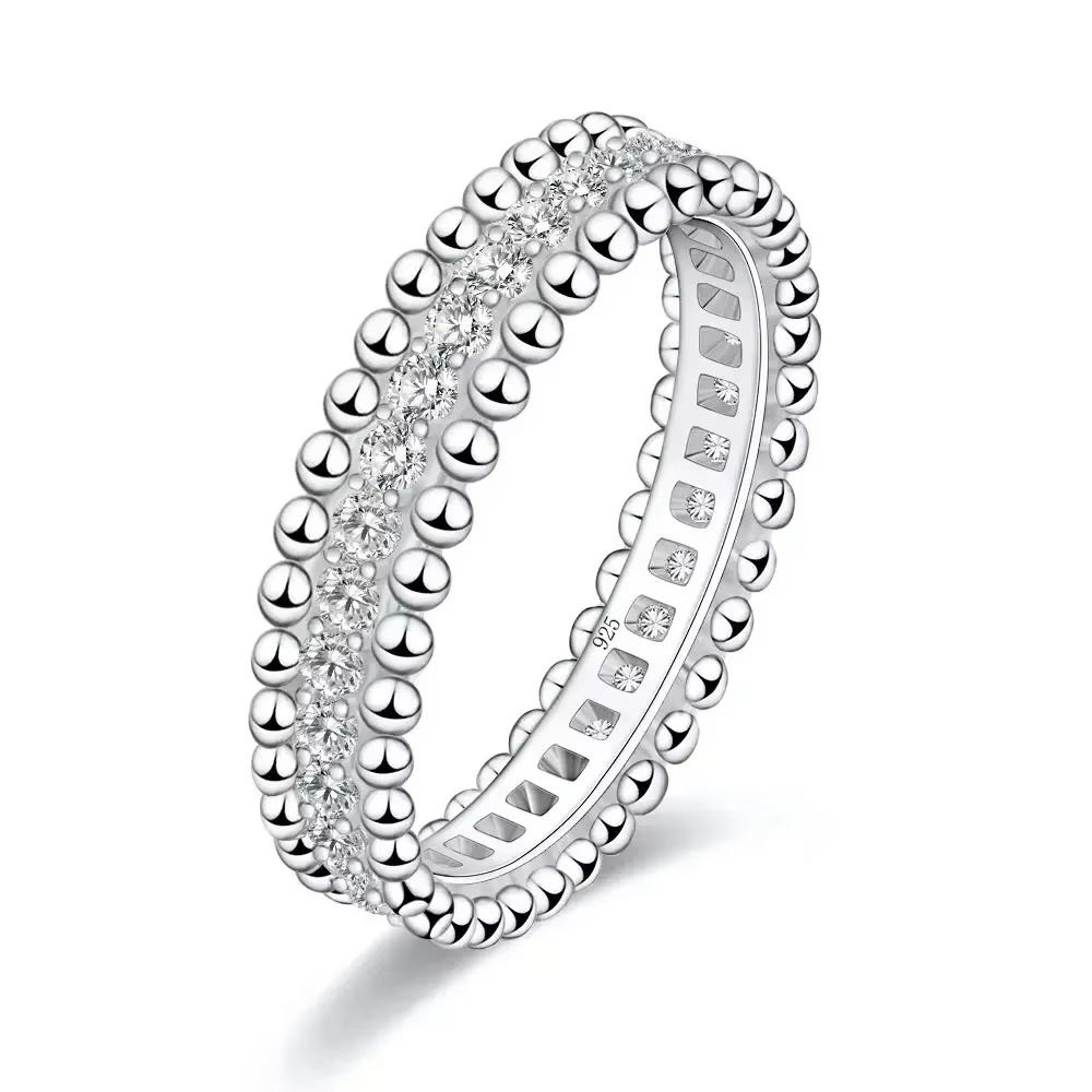 Bague Moissanite complète pour Couple, bagues de promesse en argent Sterling 925, couleur D VVS1, ba