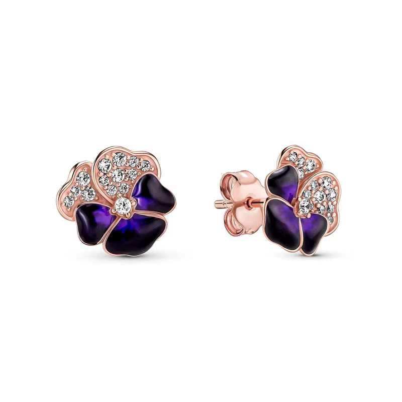 Boucles d'oreilles en argent pur 925% pour femmes, design plumes, fleurs, cœur, pompon, cadeaux de m