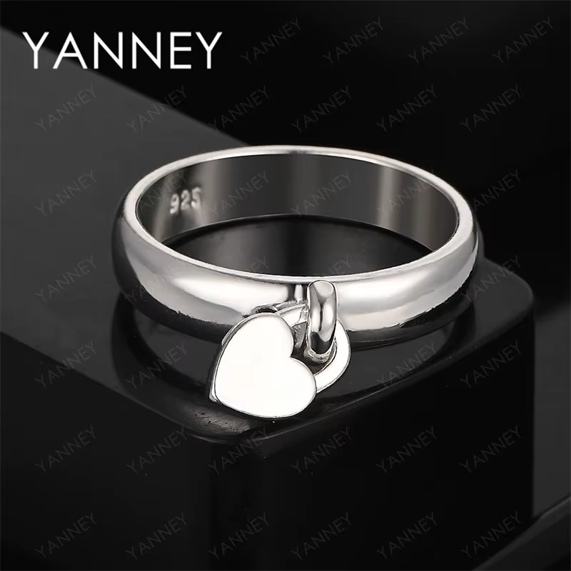 Bague en argent Sterling 925 pour femmes, pendentif en forme de cœur, Simple et exquis, bijoux, acce