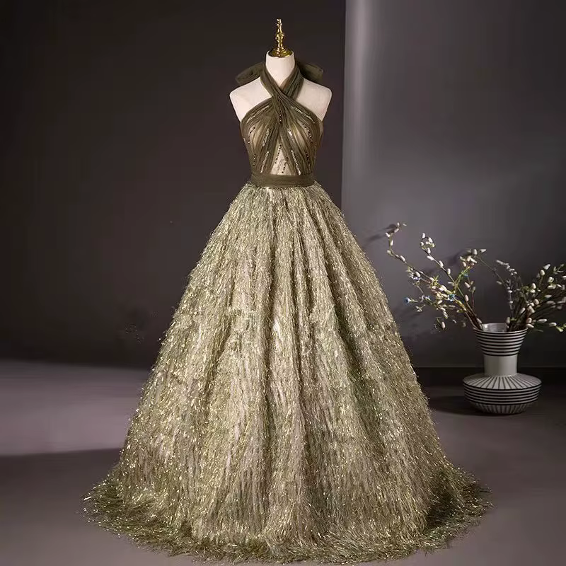 Robe de mariée élégante pour banquet, tenue de toast de mariage, robe de soirée emcee, robe Quincean