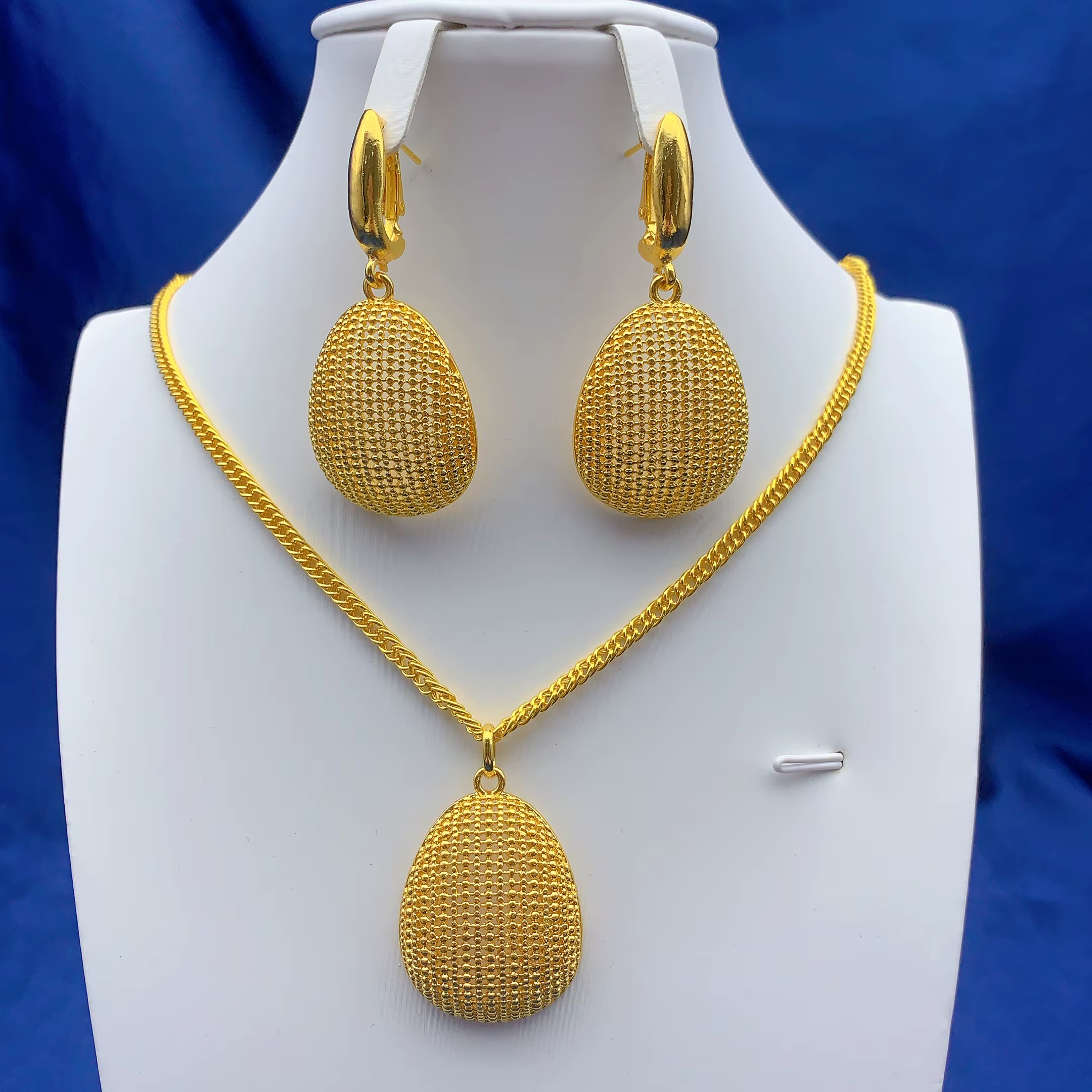 Nigeria indien 24K couleur or collier boucles d'oreilles ensemble de bijoux pour les femmes africain