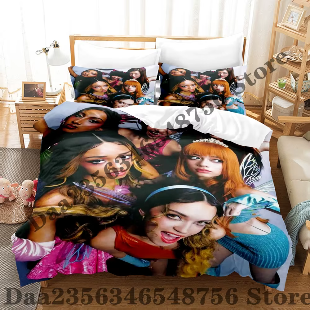 Parure de lit Personnalité Katseye Gnarly pour lit simple, double, queen, king size – Ensemble de ho
