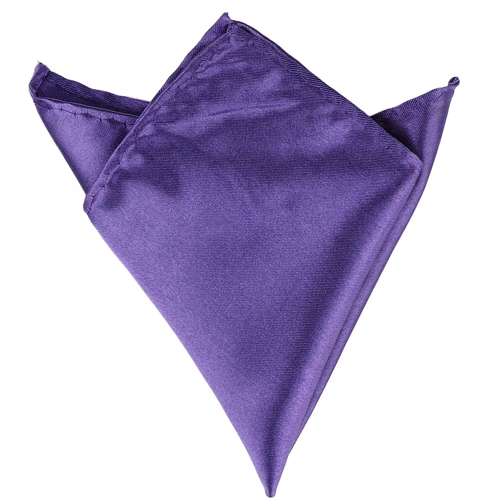Mode plaine solide poche carrée pour robe de mariée fête hommes 15 couleurs Satin plaine Hanky soie 