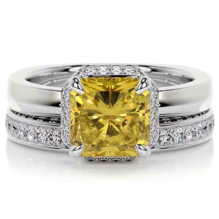 WUIHA – bague de fiançailles en argent Sterling 925, coupe princesse, GRA, pierre précieuse Moissani