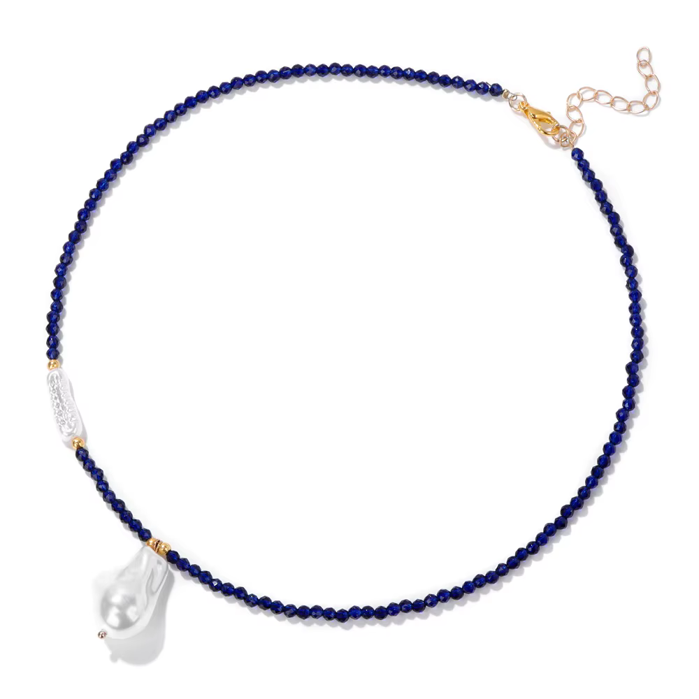 Élégant collier de perles de pierres précieuses à facettes naturelles pour femmes et hommes, bijoux 