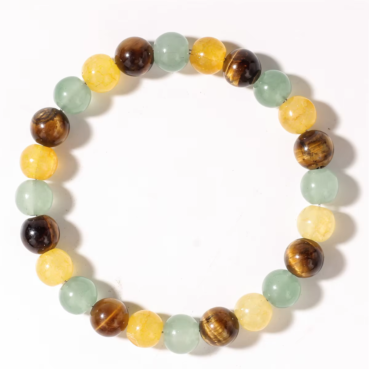 Bracelets Œil de Tigre et Citrine pour Femmes et Hommes, Bracelets Perlés Porte-Bonheur en Pierre Na